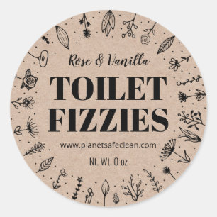 Joli Tiré Floral Étiquettes de toilette