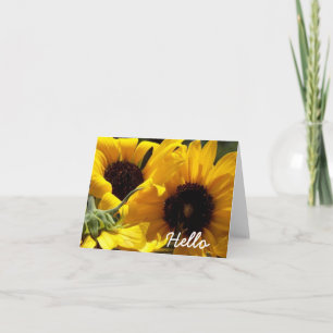 Joli tournesol Hello Blank à l'intérieur Carte pou