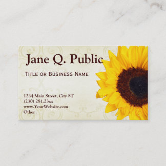 Joli tournesol tournoie modèles de carte de visite