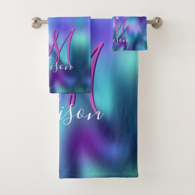 Joli turquoise violet faux parties scintillant mon (En situation)