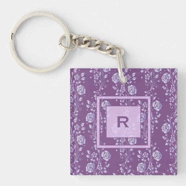 Joli violet et Lilac Joli monogramme floral (Devant)