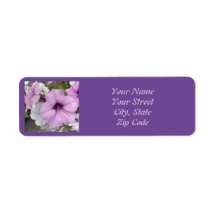 Joli violet Petunia Étiquette photo