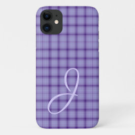 Joli violet Plaid avec coque iphone Monogram