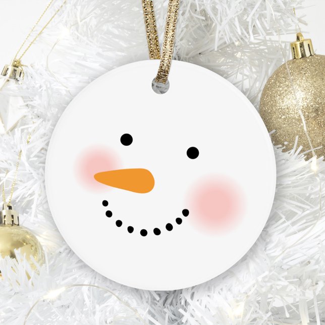 Joli visage de bonhomme de neige heureux Noël souv (Créateur téléchargé)