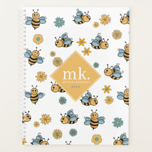 Jolie abeilles de miel et Fleurs sauvages floraux