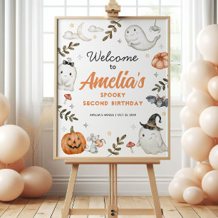 Jolie Affiche de bienvenue d'anniversaire Hallowee