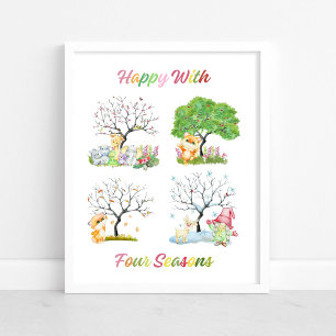 Jolie affiche de la nurserie de bébé avec quatre s