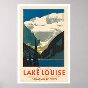 Jolie affiche de voyage vintage du lac Louise Cana