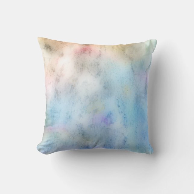 jolie aquarelle bleu coussin design intérieur (Recto)