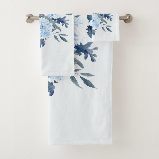 Jolie aquarelle bleue Florale (En situation)