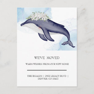 Jolie aquarelle Dolphins maison déménagement Carte