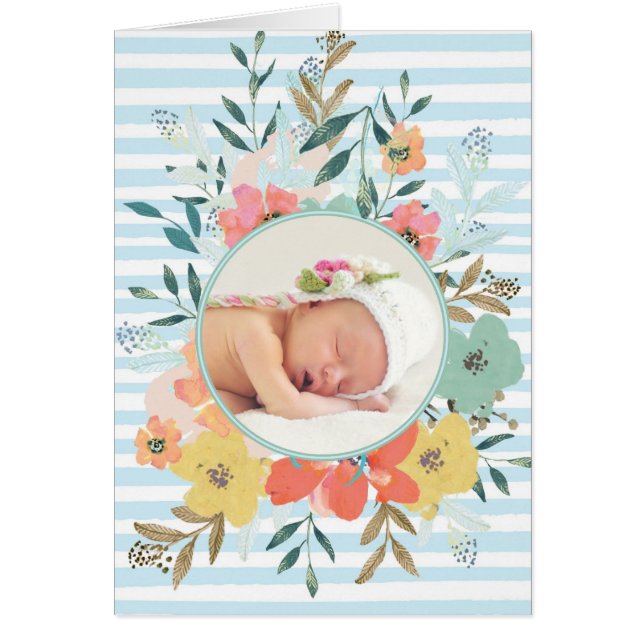 Jolie aquarelle Floral Cadre photo personnalisé (Devant)