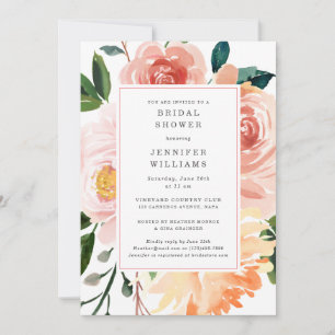 Jolie aquarelle Floral Douche nuptiale Invitation