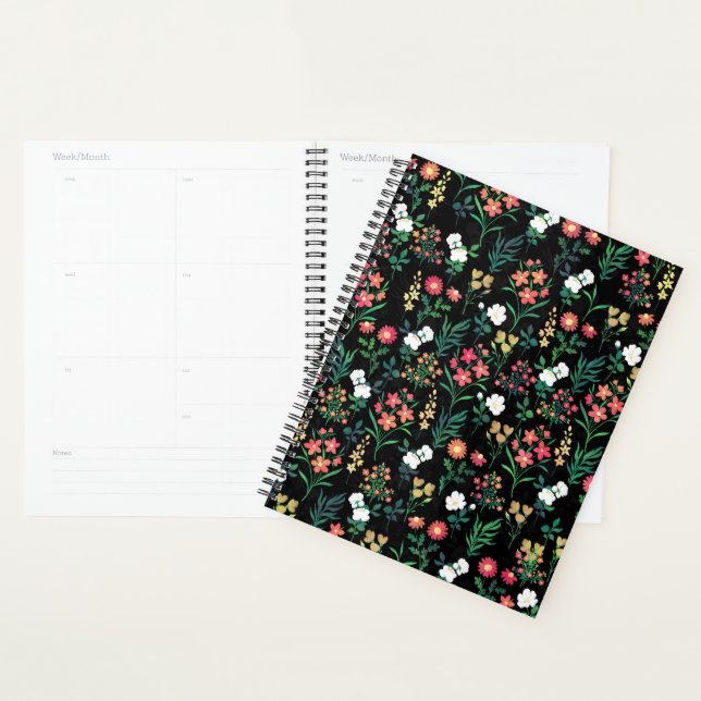 Jolie aquarelle Floral Noir Botanique (Devant avec enveloppe)