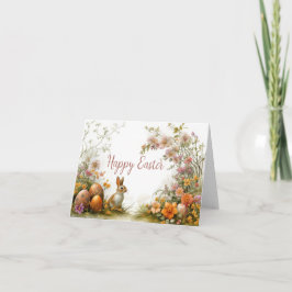 Jolie aquarelle Floral Oeuf de Pâques Carte de vac