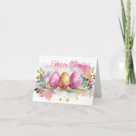 Jolie aquarelle Floral Oeuf de Pâques Carte de vac