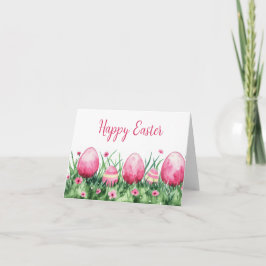 Jolie aquarelle Floral Oeuf de Pâques Carte de vac