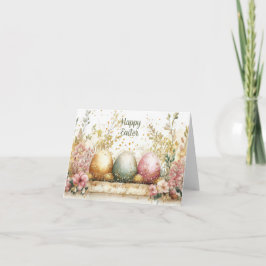 Jolie aquarelle Floral Oeuf de Pâques Carte de vac