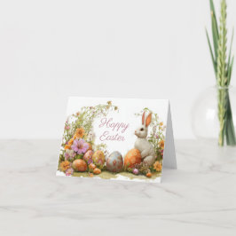 Jolie aquarelle Floral Oeuf de Pâques Carte de vac