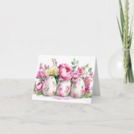 Jolie aquarelle Floral OEufs de Pâques Carte de va