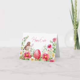 Jolie aquarelle Floral OEufs de Pâques Carte de va