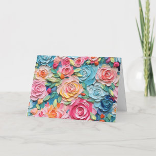 Jolie aquarelle florale carte de note blanche