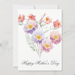 Jolie aquarelle Florals Carte de jour des mères