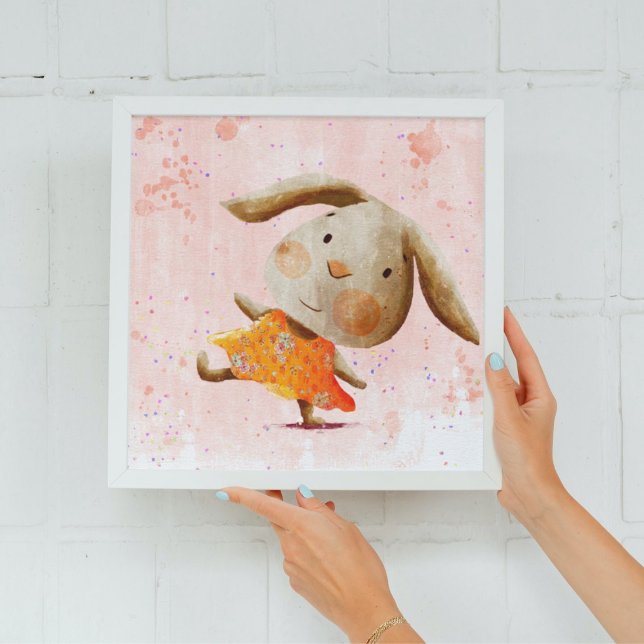 Jolie aquarelle Lapin Lapin Baby Poster pour enfan (Créateur téléchargé)