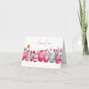 Jolie aquarelle OEufs de Pâques Carte de vacances