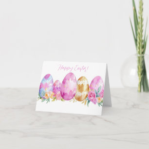 Jolie aquarelle OEufs de Pâques Carte de vacances