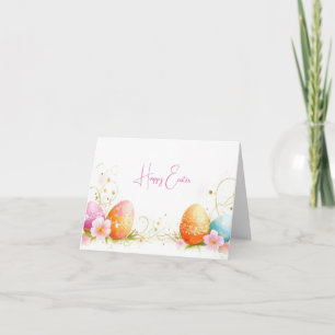 Jolie aquarelle OEufs de Pâques Carte de vacances