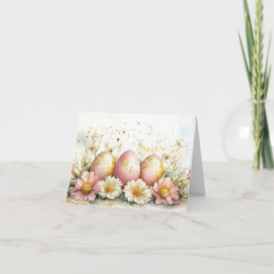 Jolie aquarelle OEufs de Pâques Carte de vacances