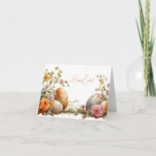 Jolie aquarelle OEufs de Pâques Carte de vacances
