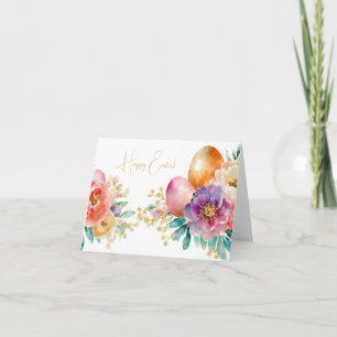 Jolie aquarelle OEufs de Pâques Carte de vacances
