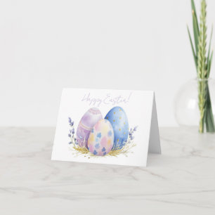 Jolie aquarelle OEufs de Pâques Carte de vacances