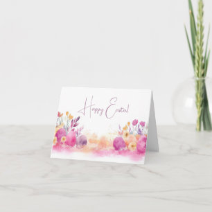 Jolie aquarelle OEufs de Pâques Carte de vacances