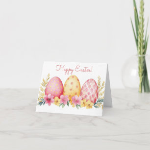 Jolie aquarelle OEufs de Pâques Carte de vacances