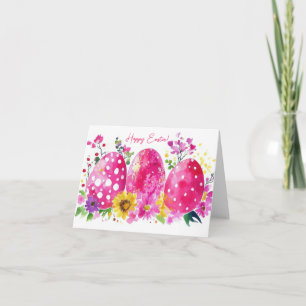 Jolie aquarelle OEufs de Pâques Carte de vacances