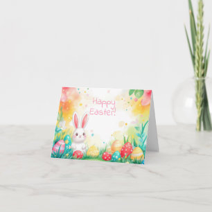 Jolie aquarelle OEufs de Pâques Carte de vacances