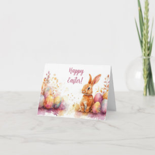 Jolie aquarelle OEufs de Pâques Carte de vacances