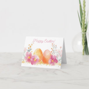 Jolie aquarelle OEufs de Pâques Carte de vacances