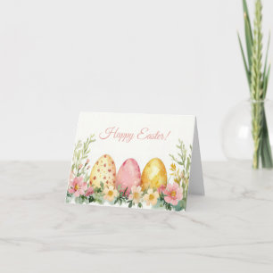 Jolie aquarelle OEufs de Pâques Carte de vacances