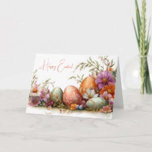 Jolie aquarelle OEufs de Pâques Carte de vacances