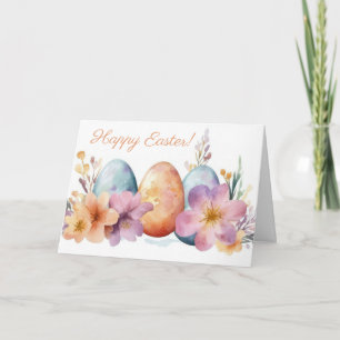 Jolie aquarelle OEufs de Pâques Carte de vacances