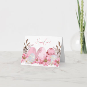 Jolie aquarelle OEufs de Pâques Carte de vacances