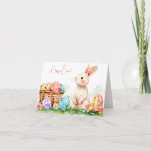 Jolie aquarelle OEufs de Pâques Carte de vacances