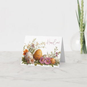 Jolie aquarelle OEufs de Pâques Carte de vacances