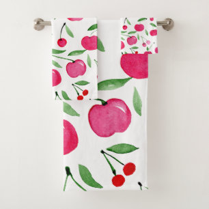 Jolie aquarelle rouge cerises motif