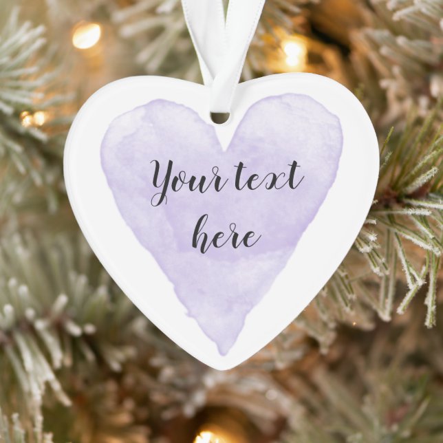 Jolie aquarelle violette tableau de coeur Noël (Arbre)