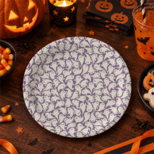Jolie assiette en papier fantôme Halloween. Fantôm